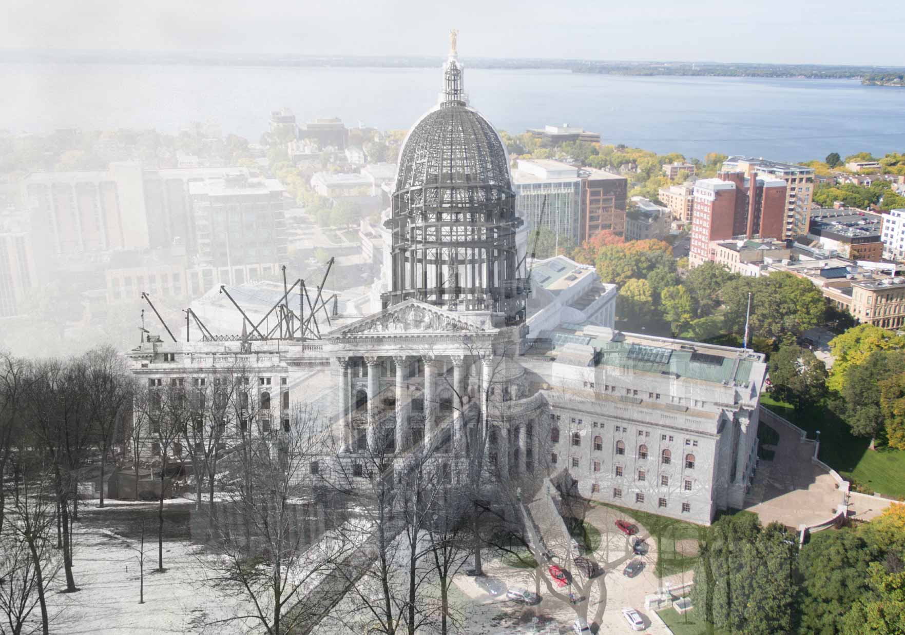 Lenticular postcard of the Wisconsin State Capital
